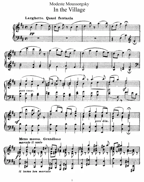 First page of In the Village