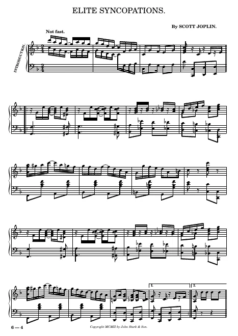 First page of Elite Syncopations