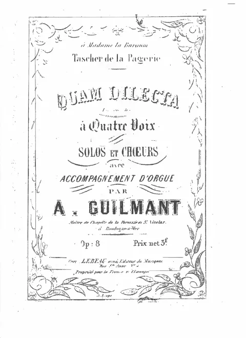 First page of Quam dilecta