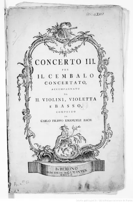 First page of Harpsichord Concerto in E major