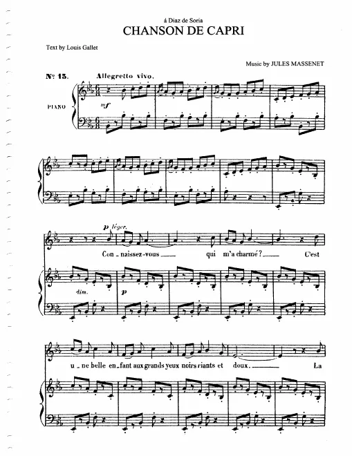 First page of Chanson de Capri