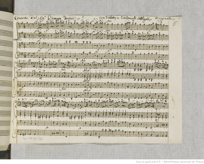 First page of Violin Concerto in G major
