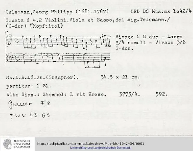 First page of Sonata à 4