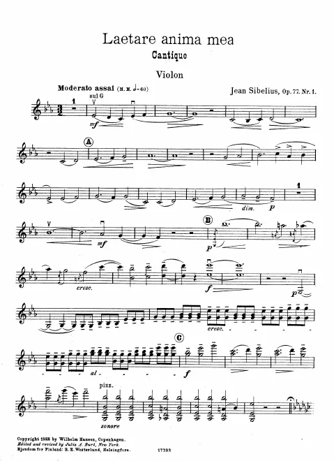 First page of 2 Pieces for Violin and Orchestra