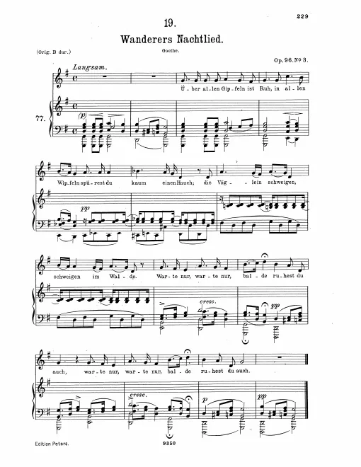 Complete Score ("Very low voice", transposed to G major)