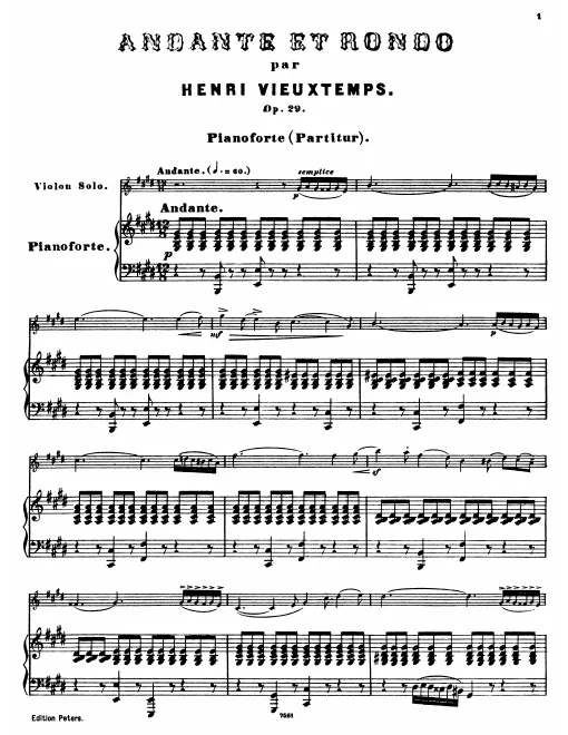First page of Andante et Rondo