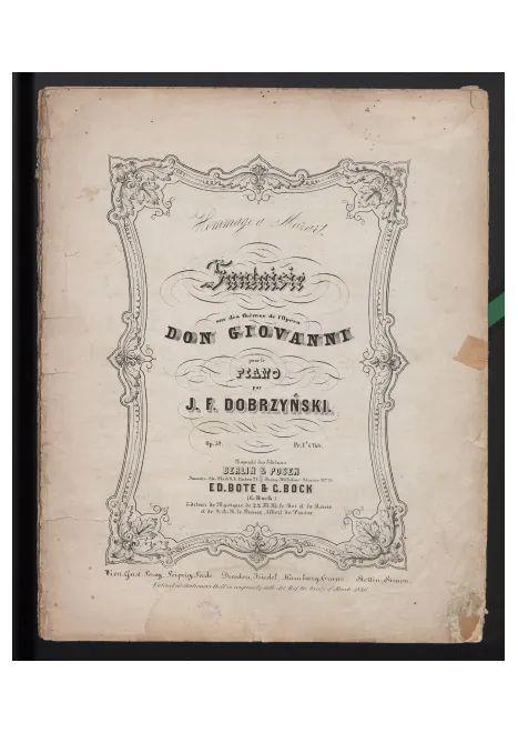First page of Fantazja A-dur na tematy z opery „Don Giovanni” W. A. Mozart