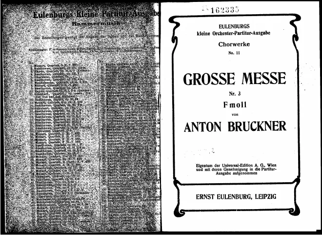 First page of Mass No.3 in F minor