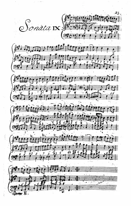 First page of Trio Sonata in F-sharp minor
