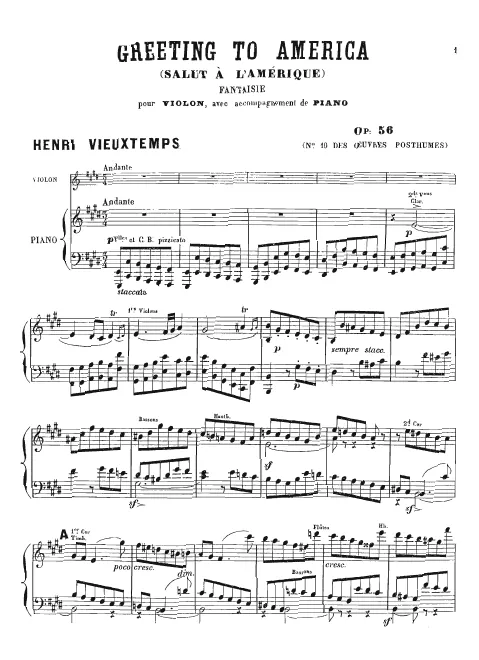 First page of Greeting to America