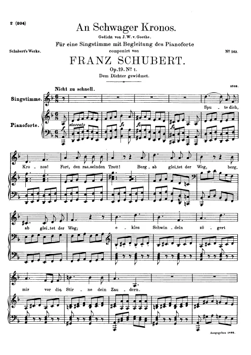 First page of An Schwager Kronos, D.369