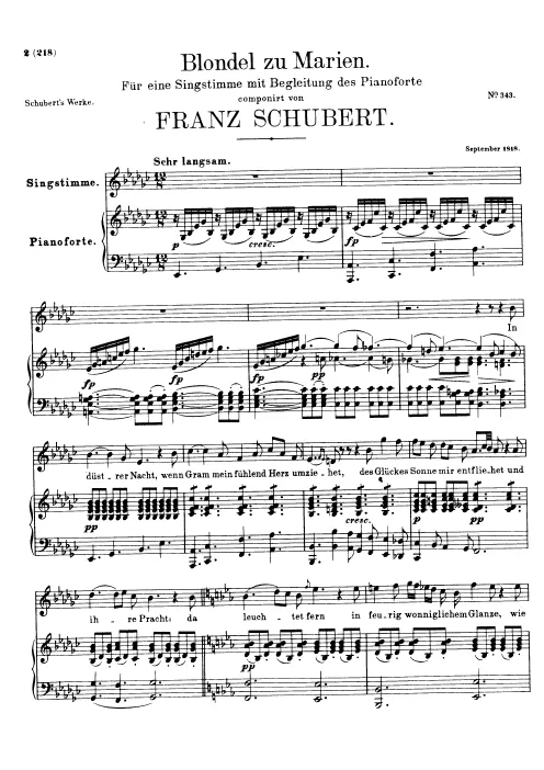 First page of Blondel zu Marien, D.626