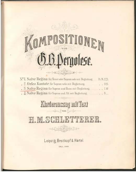 First page of Salve Regina in C minor