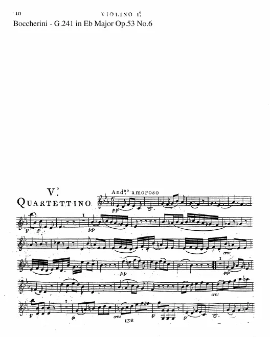 First page of String Quartet in E-flat major