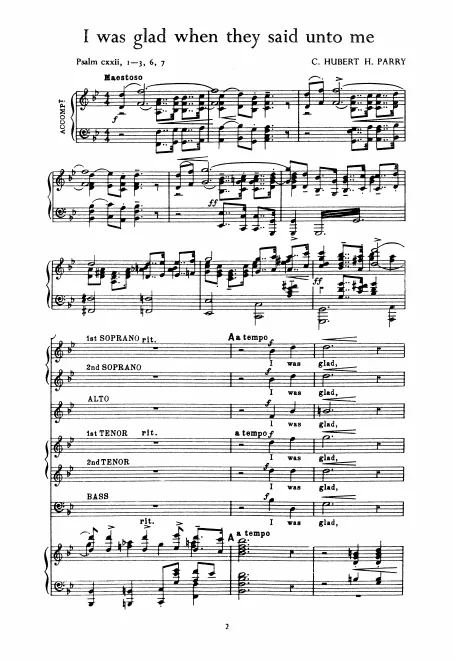 First page of I was Glad