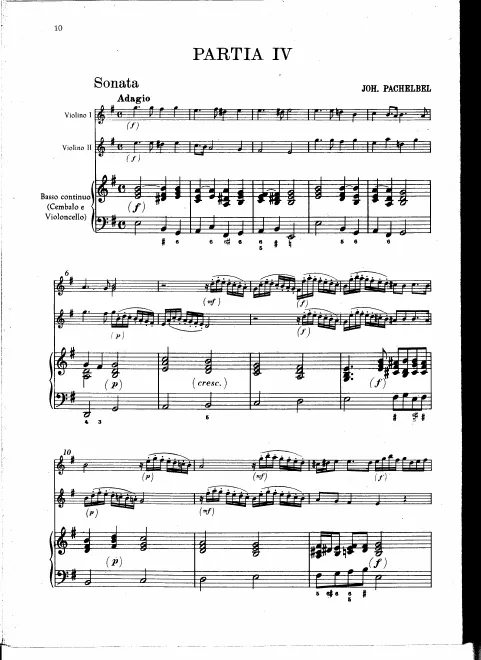 First page of Suite in E minor