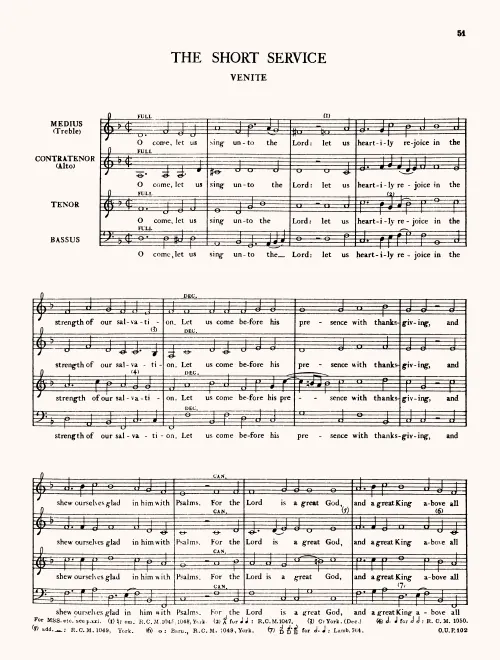First page of Short Service