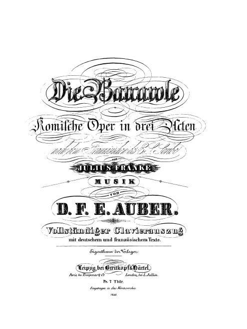 First page of La barcarolle, ou L'Amour et la Musique