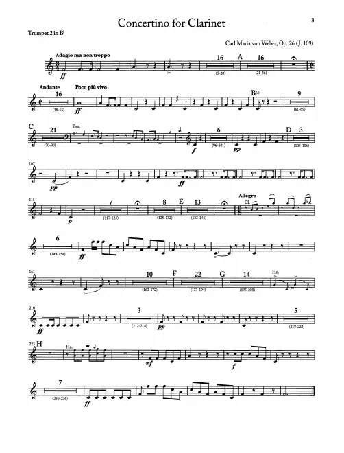 Trumpet 2 (B♭, transposed)