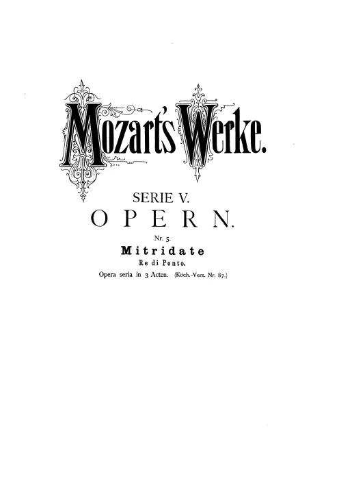 First page of Mitridate, rè di Ponto