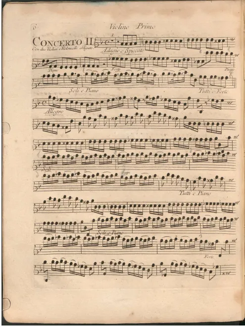 First page of Concerto for 2 Violins and Cello in G minor