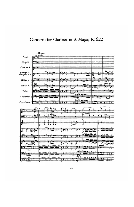 First page of Clarinet Concerto
