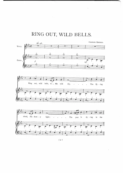 First page of Ring Out, Wild Bells