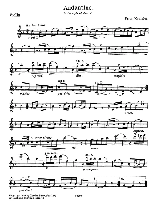 Violin Part (No.2 only)