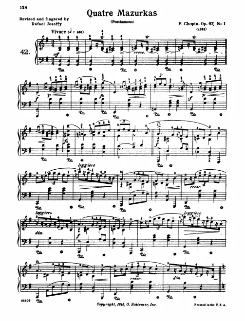 First page of Mazurkas, Op.67
