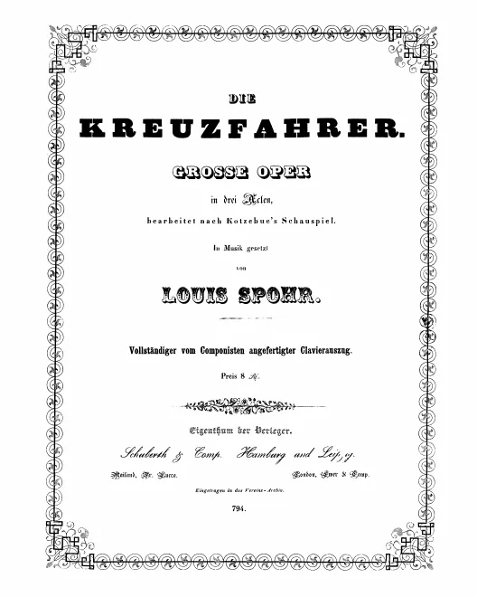 First page of Die Kreuzfahrer, WoO 59