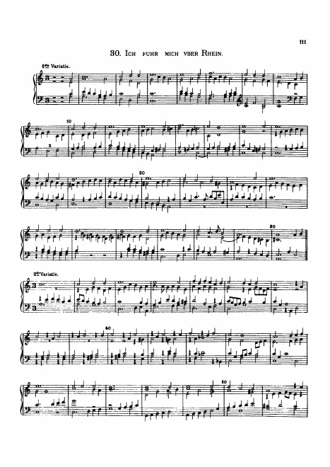 First page of Variations "Ik voer al over Rhijn"
