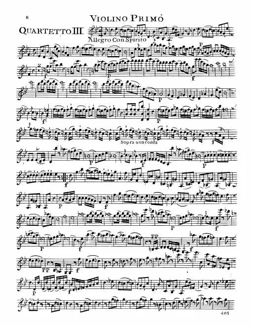First page of String Quartet in G minor
