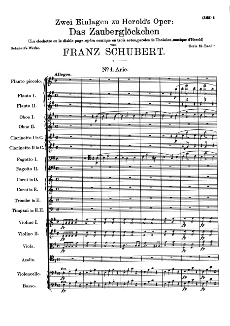 First page of Aria and Duet for Hérold's opera 'Das Zauberglöckchen'