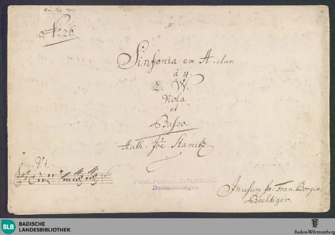 First page of Sinfonia in A major