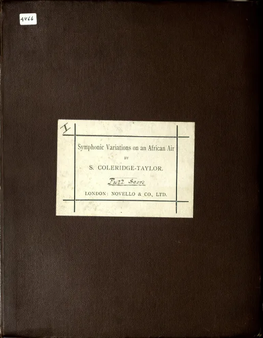 First page of Variations on an African Air