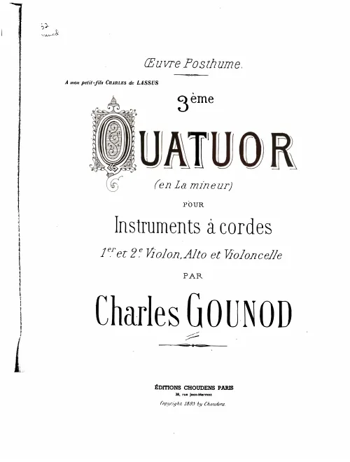 First page of String Quartet No.3 in A minor