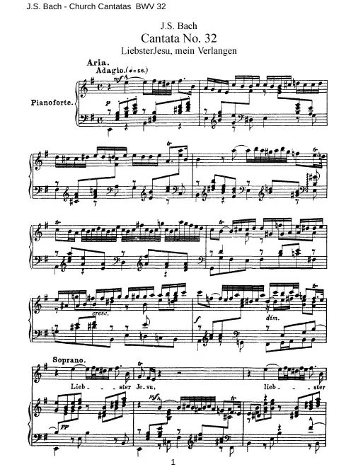 First page of Liebster Jesu, mein Verlangen (Concerto in Dialogo)