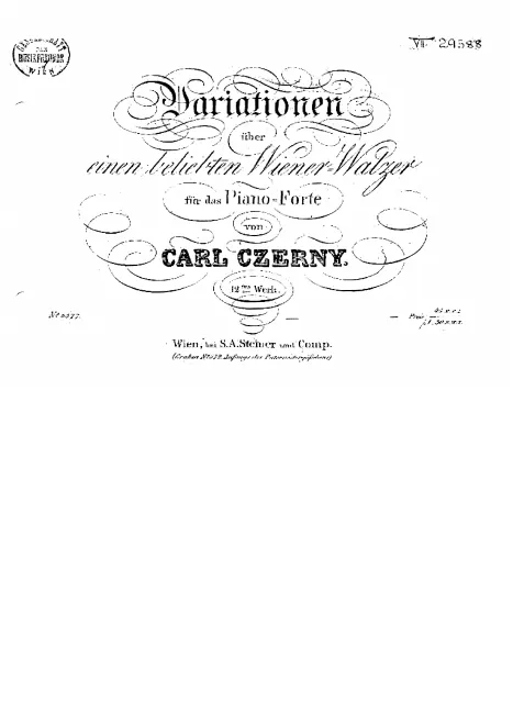 First page of Variationen über einen beliebten Wiener-Walzer