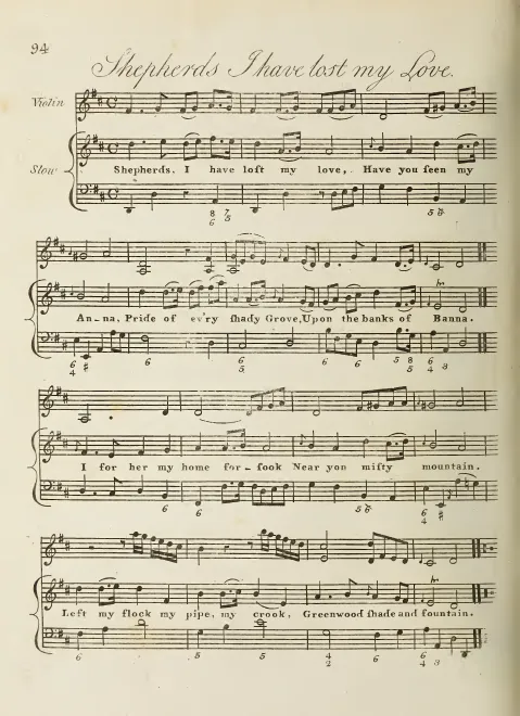 First page of Shepherds, I have lost my love