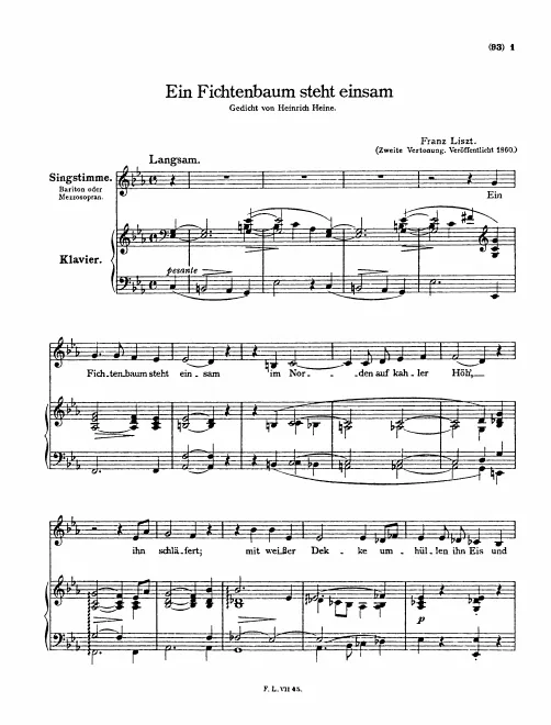 First page of Ein Fichtenbaum steht einsam II