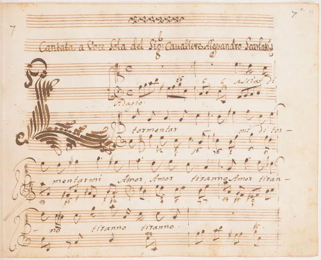 First page of Lascia di tormentarmi, Amor tiranno