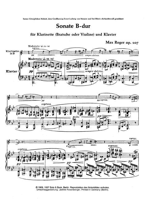 First page of Clarinet Sonata No.3