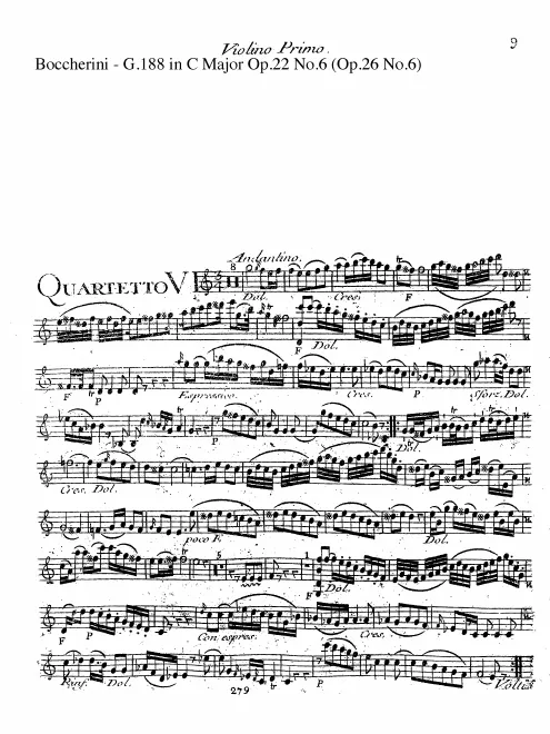 First page of String Quartet in C major