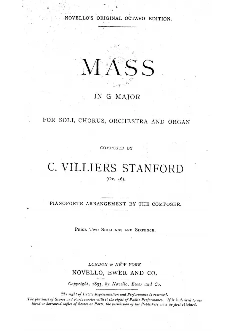 First page of Mass in G major