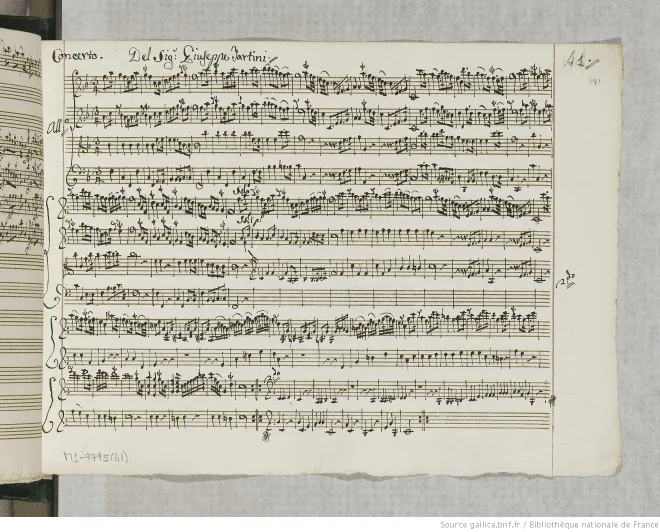 First page of Violin Concerto in F major