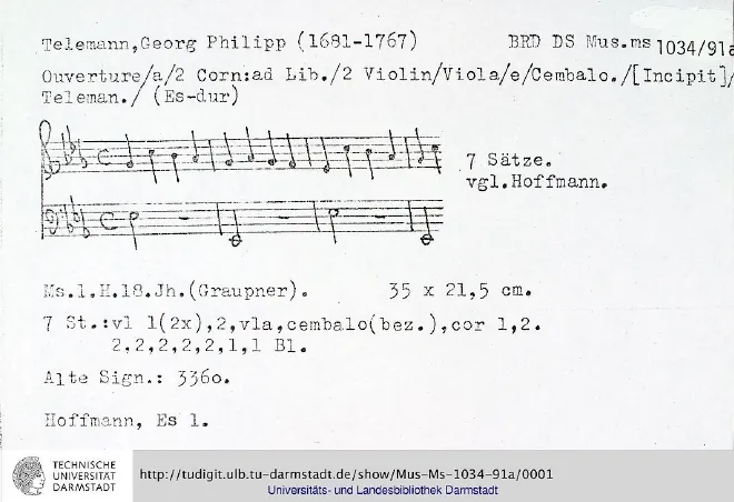 First page of Ouverture-Suite in E-flat major