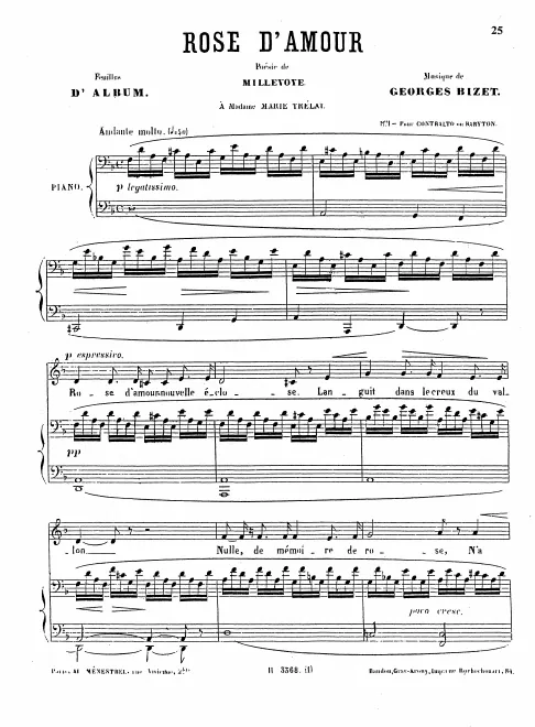 First page of Rose d'amour