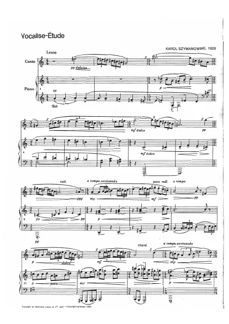 First page of Vocalise-Étude