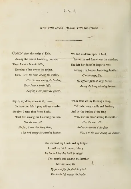 First page of O'er the Moor amang the Heather, Hob.XXXIa:122