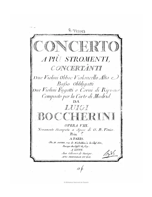 First page of Concerto grande a più stromenti obbligati
